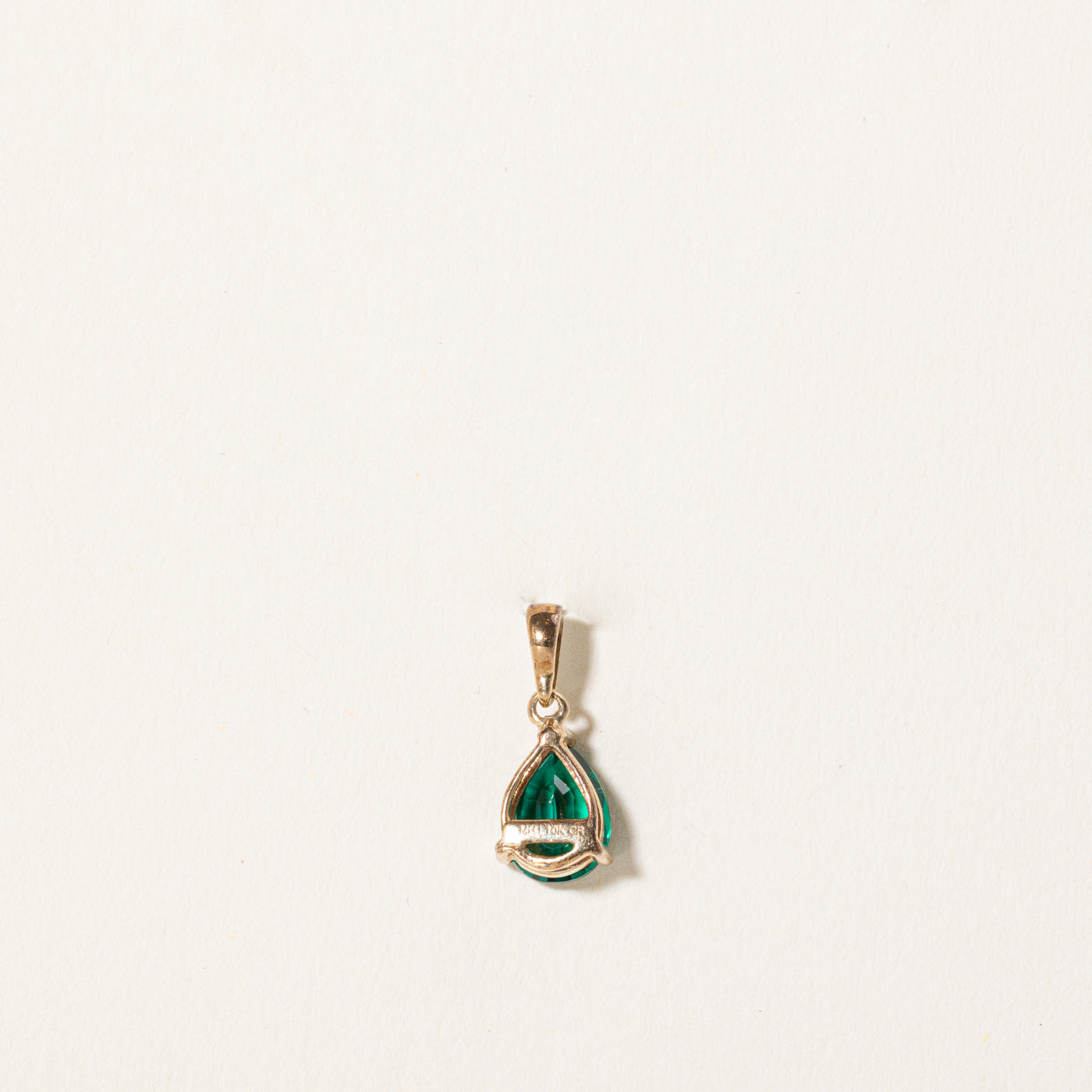 Synthetic Emerald & Diamond Pendant | 1.25ct, 0.01ctw |