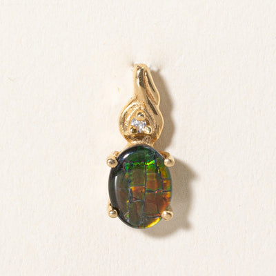 Ammolite & Diamond Pendant | 0.75ct, 0.01ct |