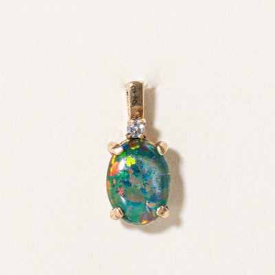 Synthetic Opal Triplet & Diamond Pendant | 0.85ct, 0.02ct |