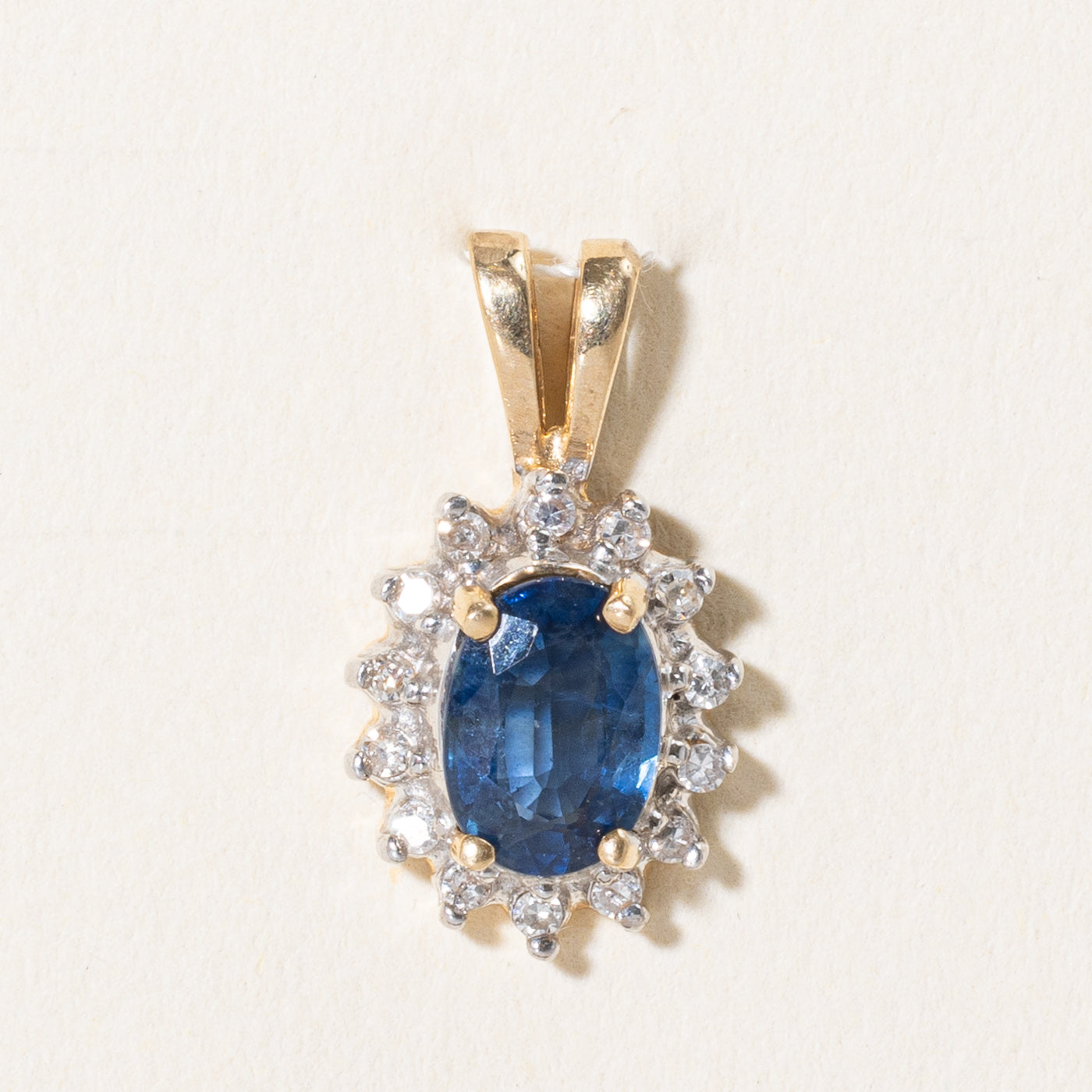 Sapphire & Diamond Halo Pendant | 1.00ct, 0.10ctw |