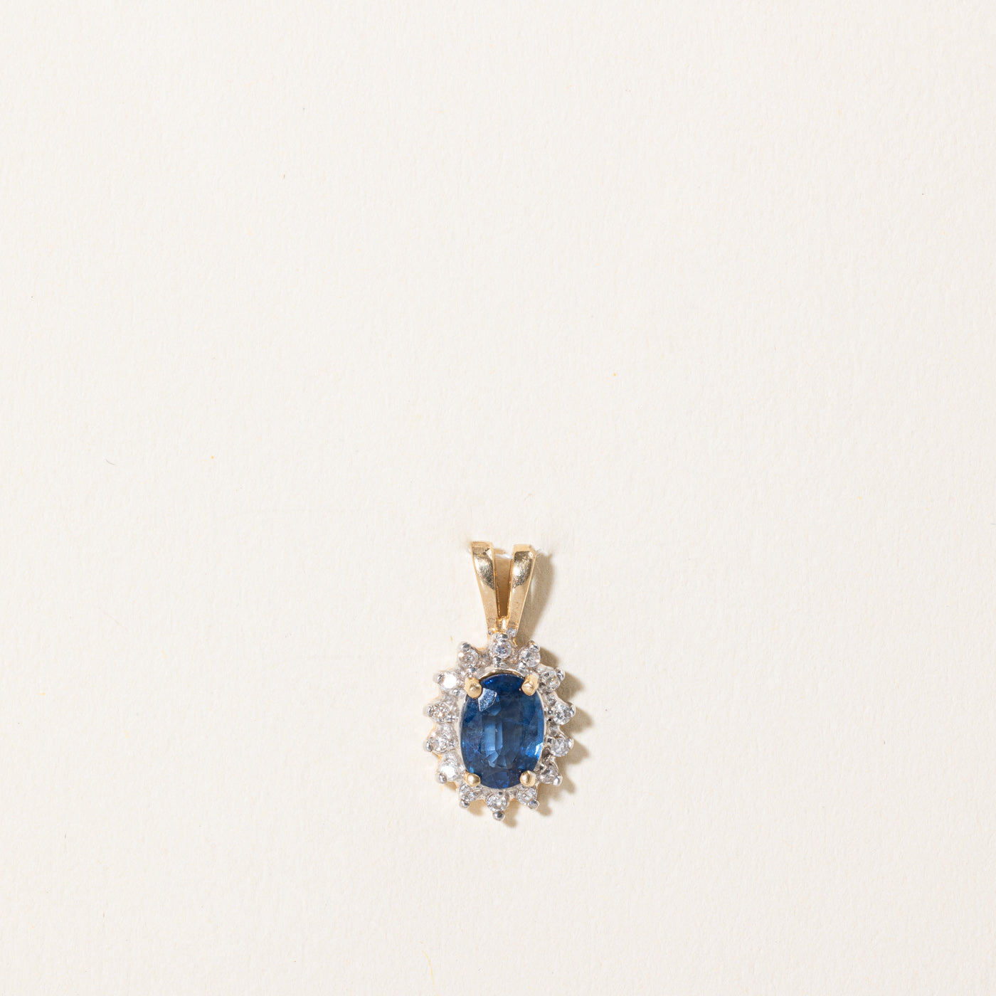 Sapphire & Diamond Halo Pendant | 1.00ct, 0.10ctw |