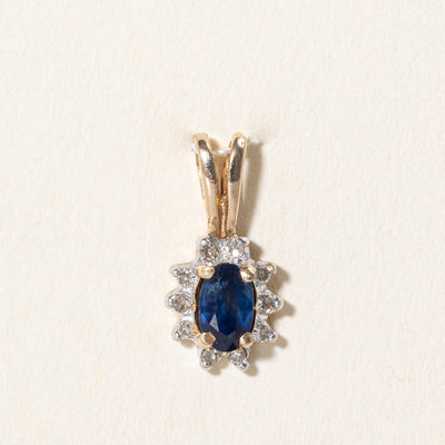 Sapphire & Diamond Halo Pendant | 0.25ct, 0.08ctw |