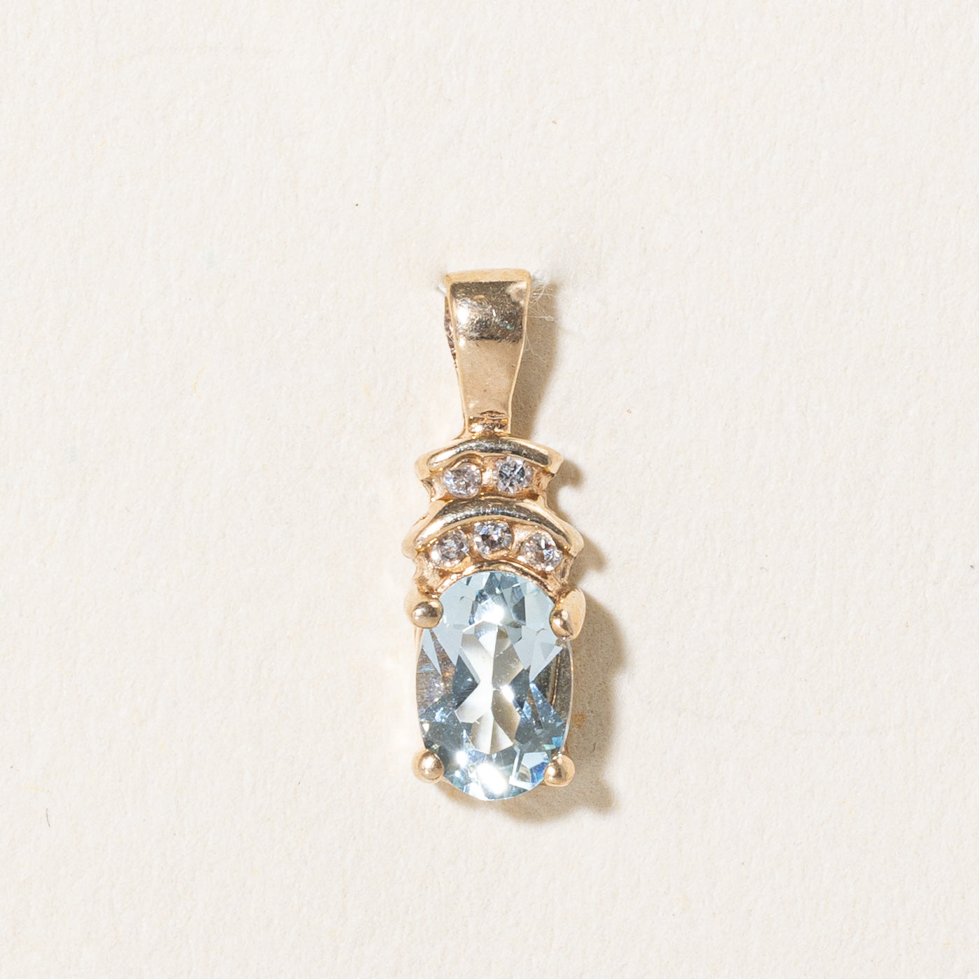 Pendentif aigue-marine et diamants | 0,35 ct, 0,02 ct au total | 