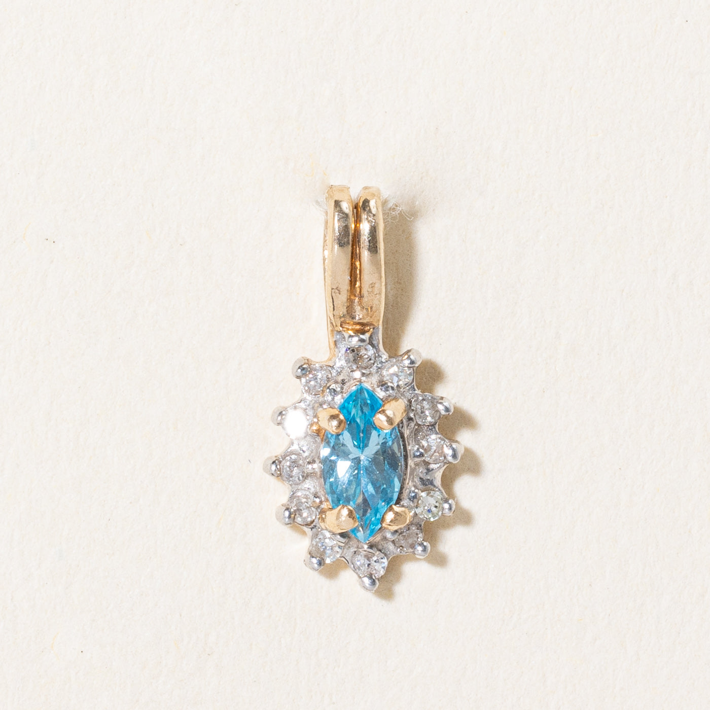 Blue Topaz & Diamond Pendant | 0.20ct, 0.09ctw |