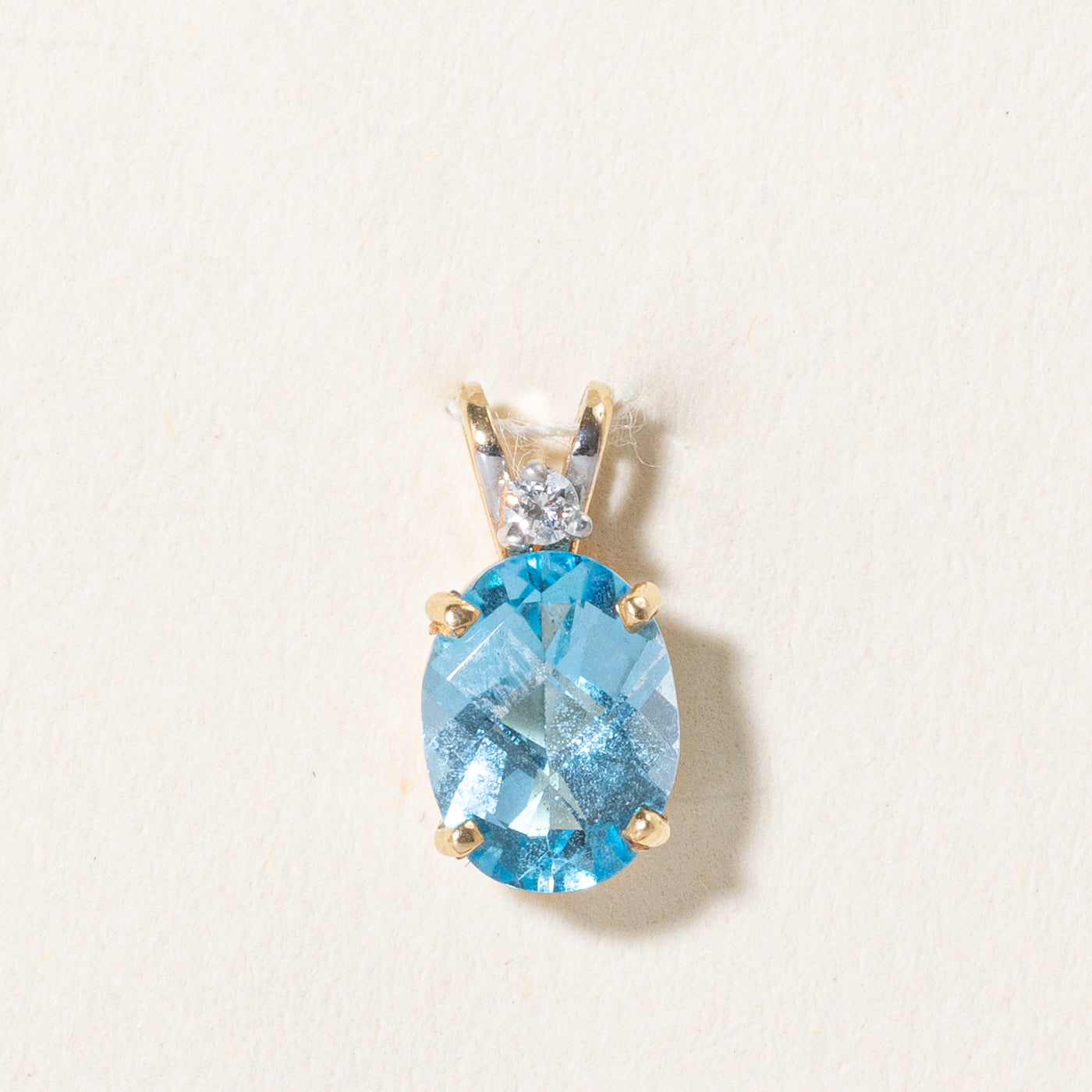 Blue Topaz & Diamond Pendant | 1.00ct, 0.02ct |