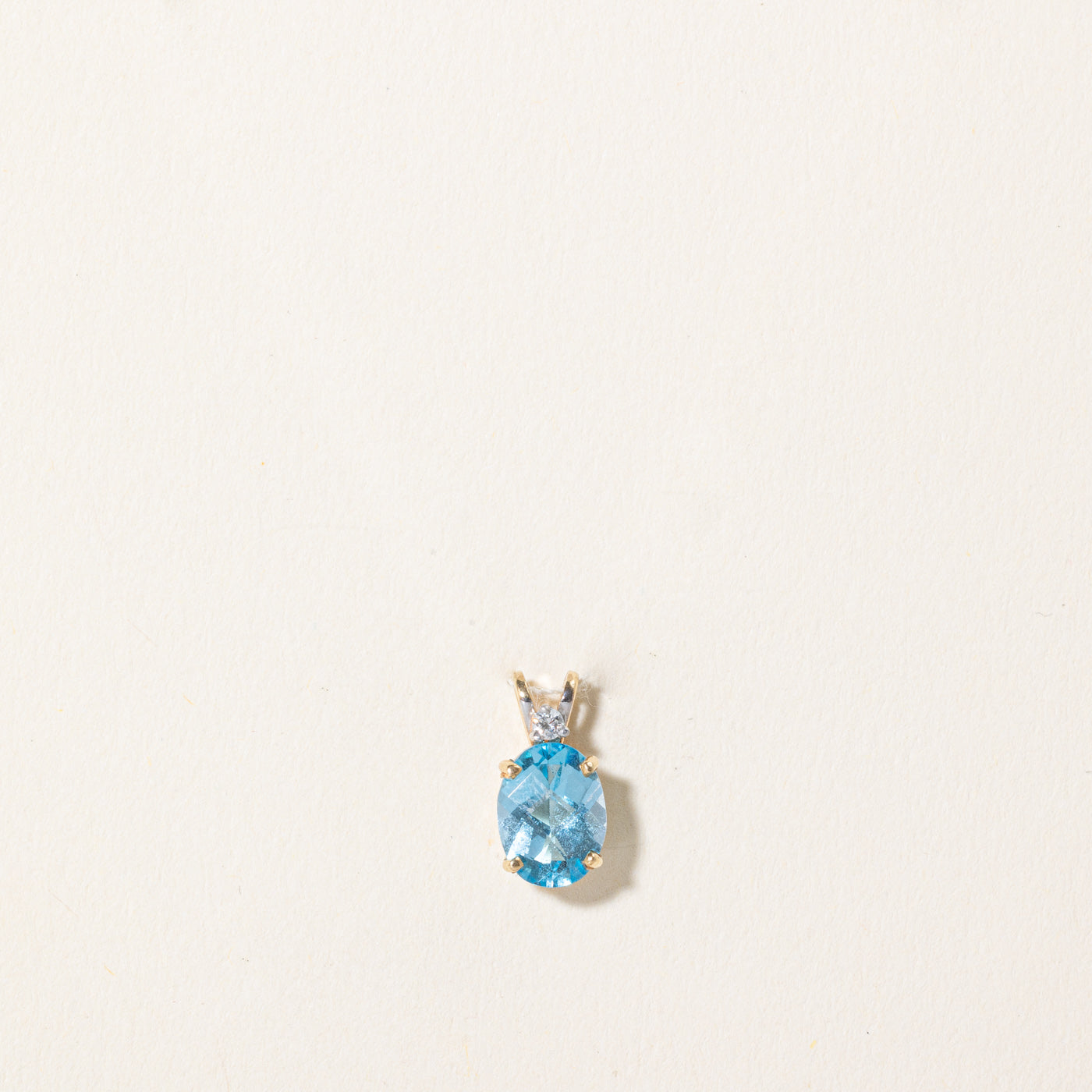 Blue Topaz & Diamond Pendant | 1.00ct, 0.02ct |