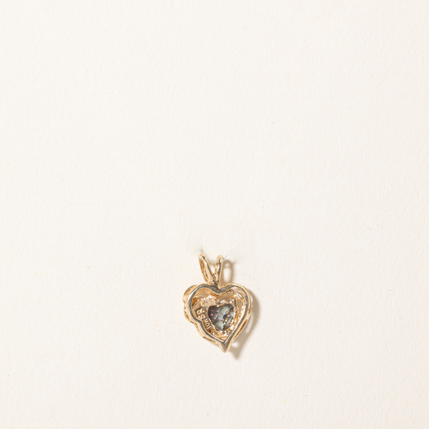 Pendentif cœur en topaze mystique et diamants | 0,64 ct, 0,005 ct | 