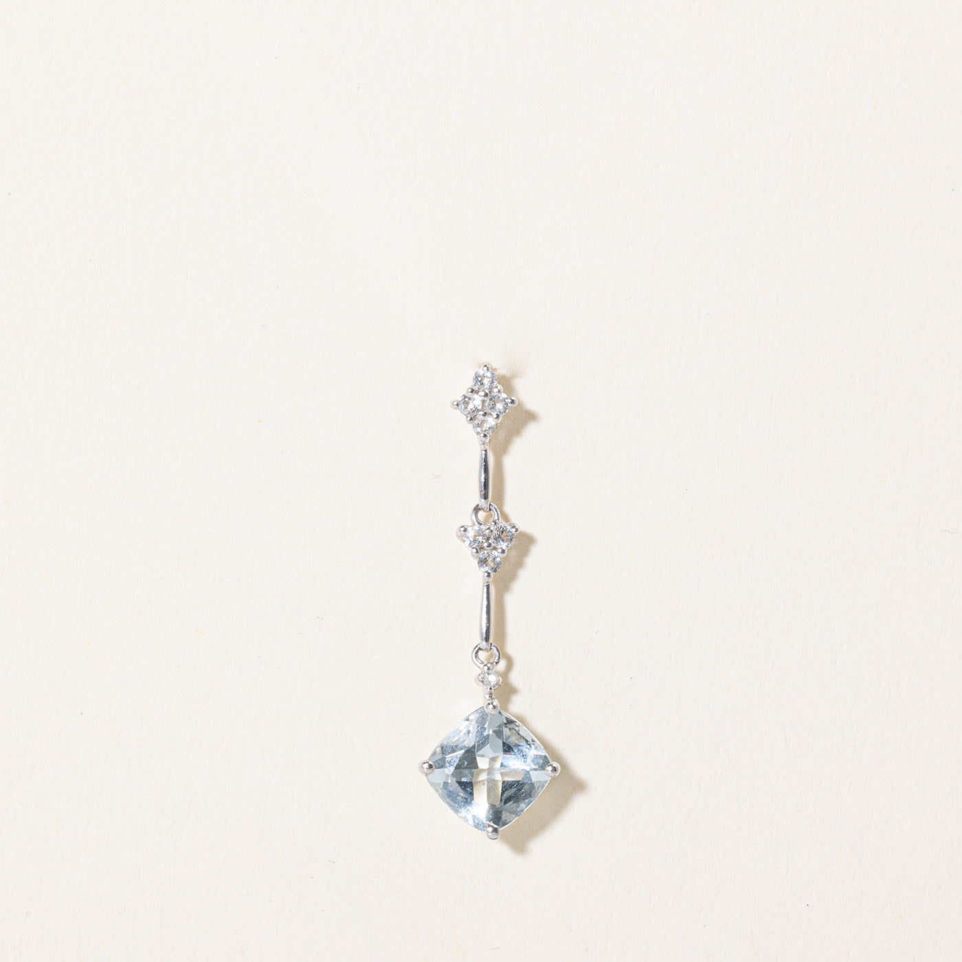 Aquamarine & White Topaz Drop Pendant | 1.20ctw |