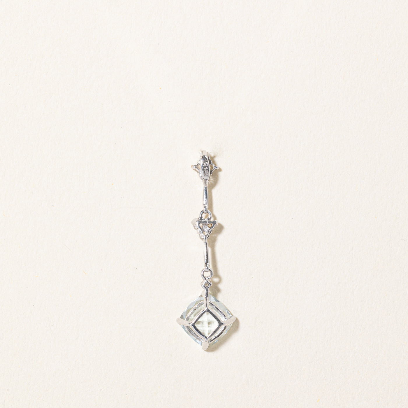 Aquamarine & White Topaz Drop Pendant | 1.20ctw |