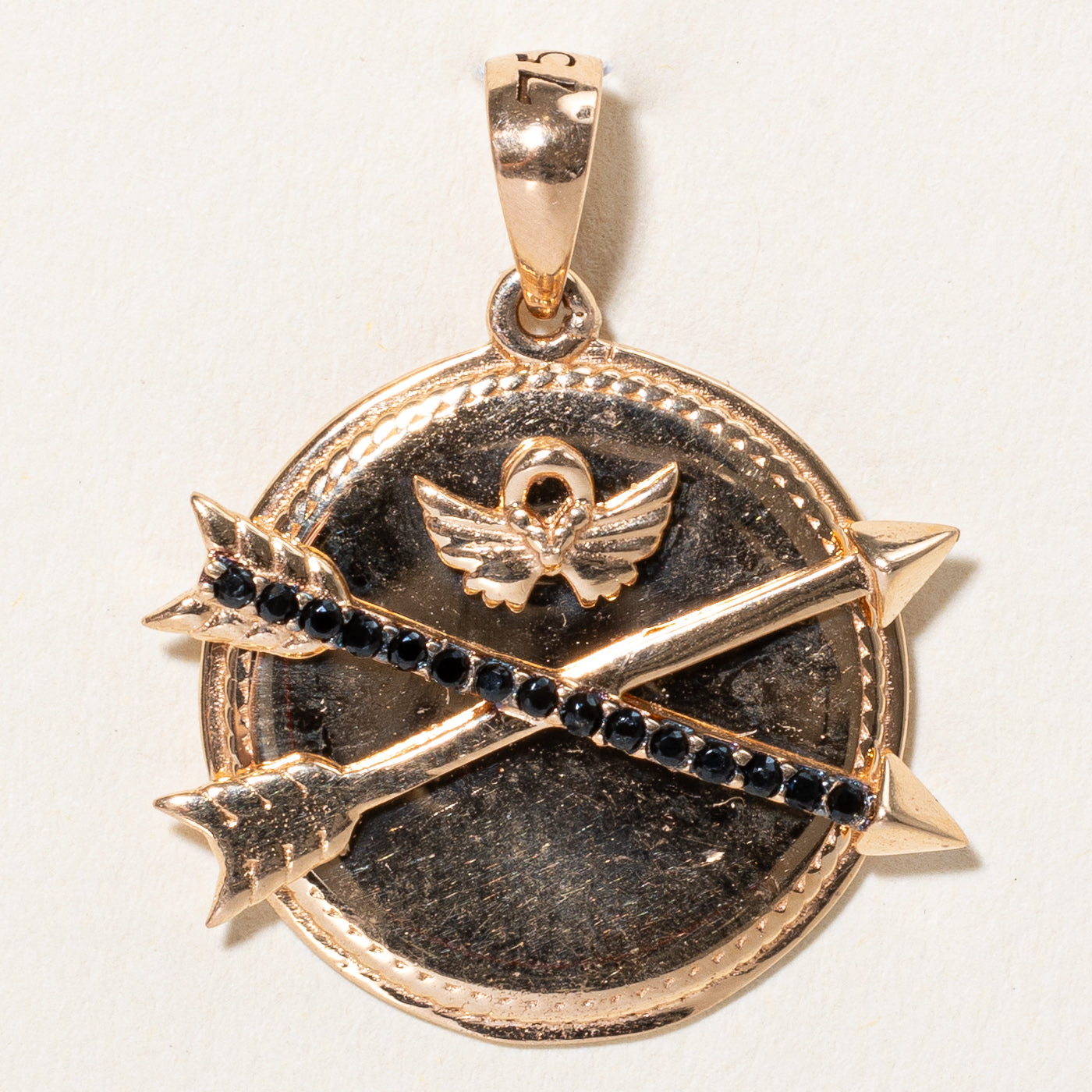 Black Onyx Wings & Arrow Pendant | 0.08ctw |