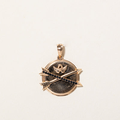 Black Onyx Wings & Arrow Pendant | 0.08ctw |