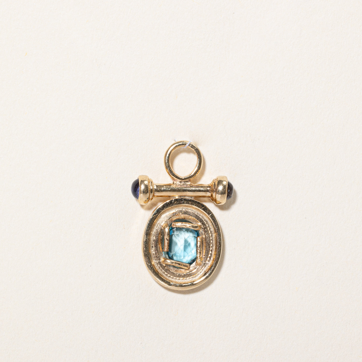 Pendentif en topaze bleue et iolite | 1,15 ct, 0,34 ct au total | 
