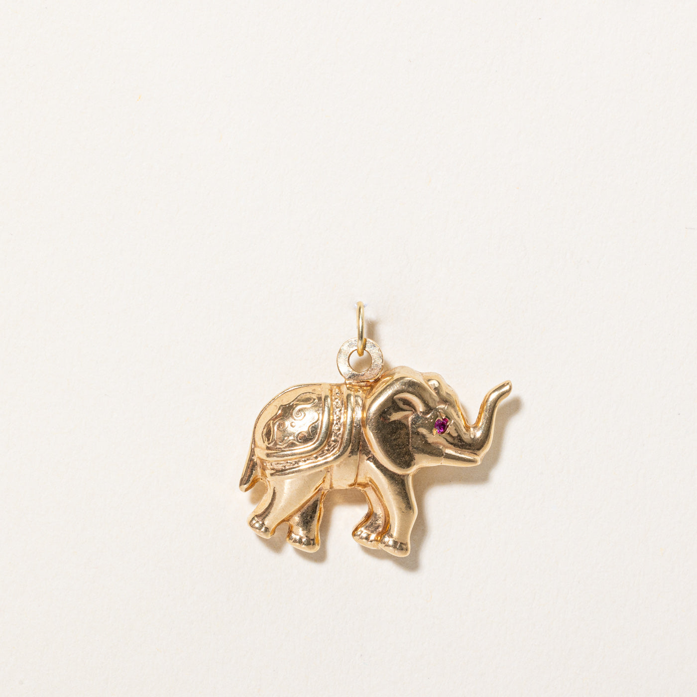 Synthetic Ruby Elephant Pendant | 0.02ctw |