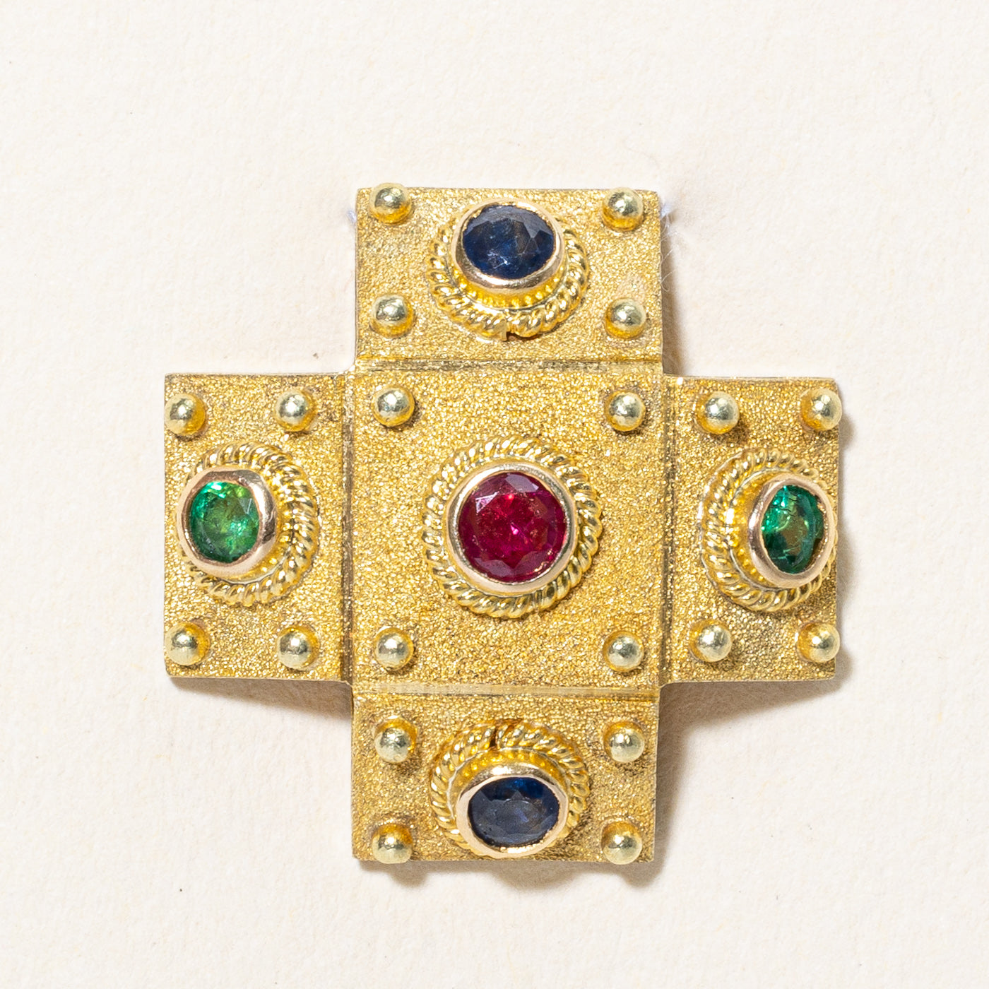 Multi Gemstones Georgian Style Pendant | 0.61ctw |