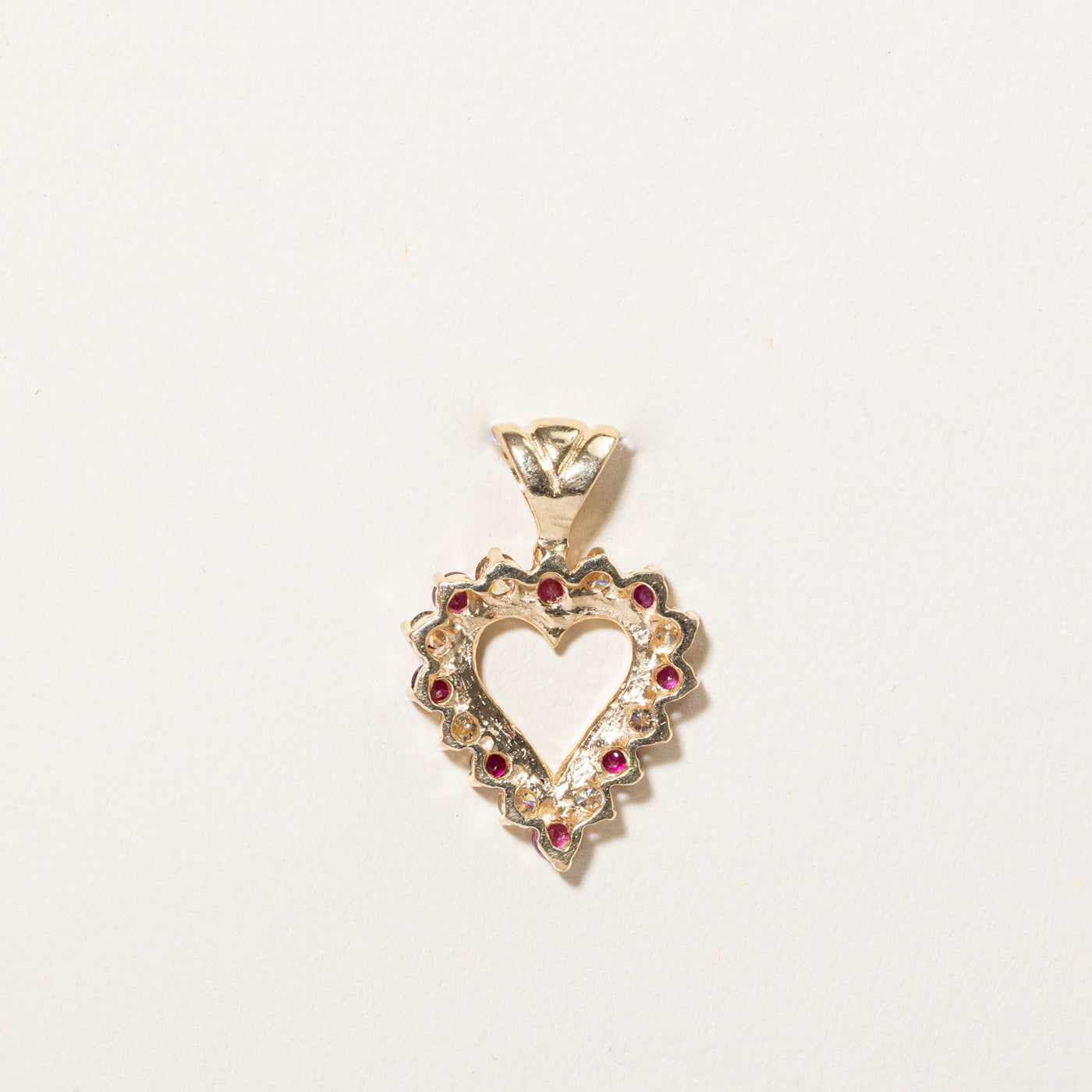 Ruby & Diamond Heart Pendant | 0.64ctw, 0.60ctw |