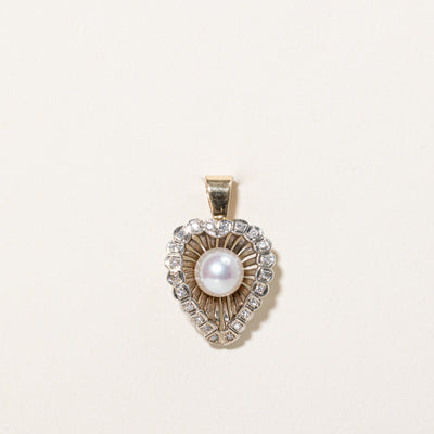 Pearl & Diamond Heart Pendant | 0.15ctw |