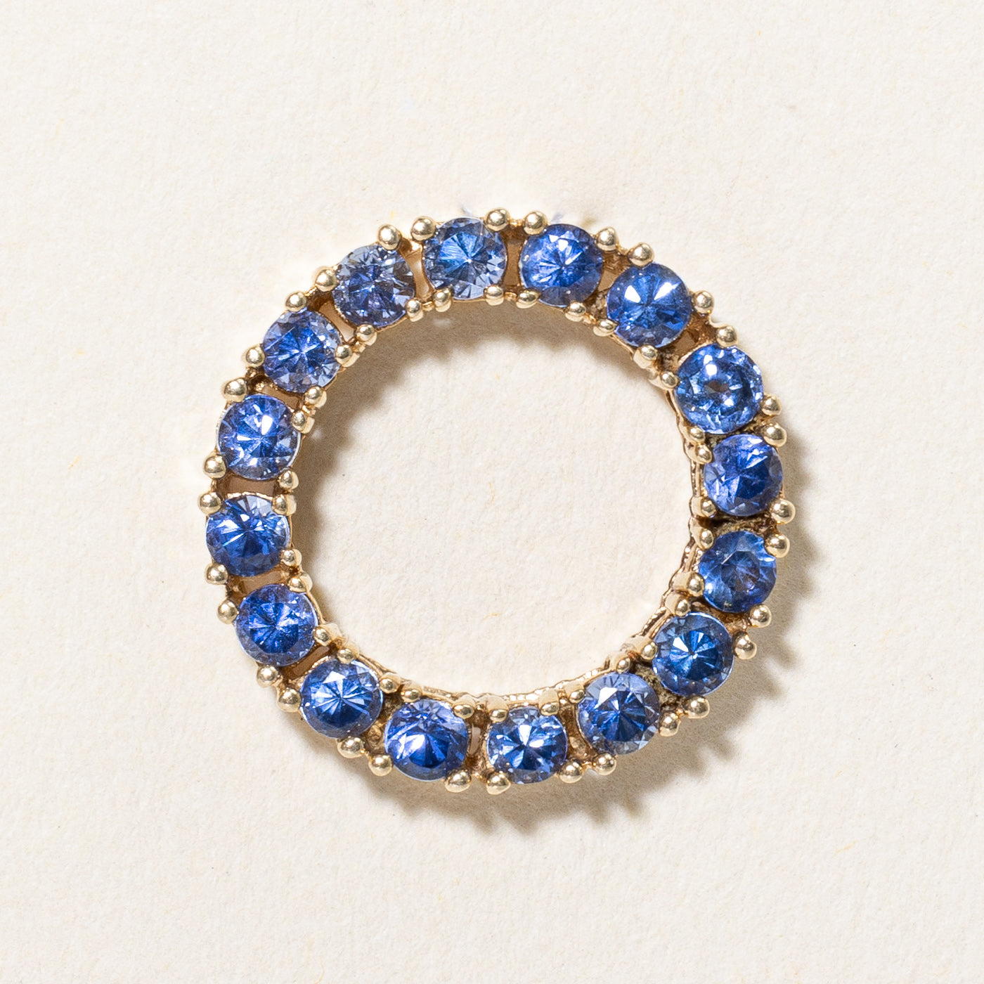 Synthetic Sapphire Circle Pendant | 1.44ctw |