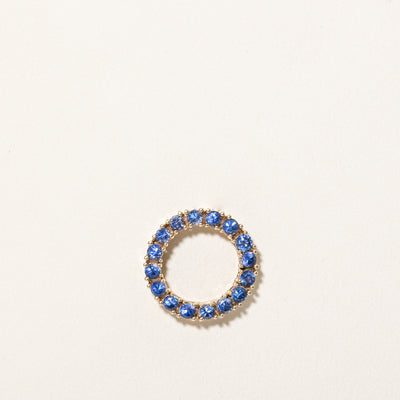 Synthetic Sapphire Circle Pendant | 1.44ctw |