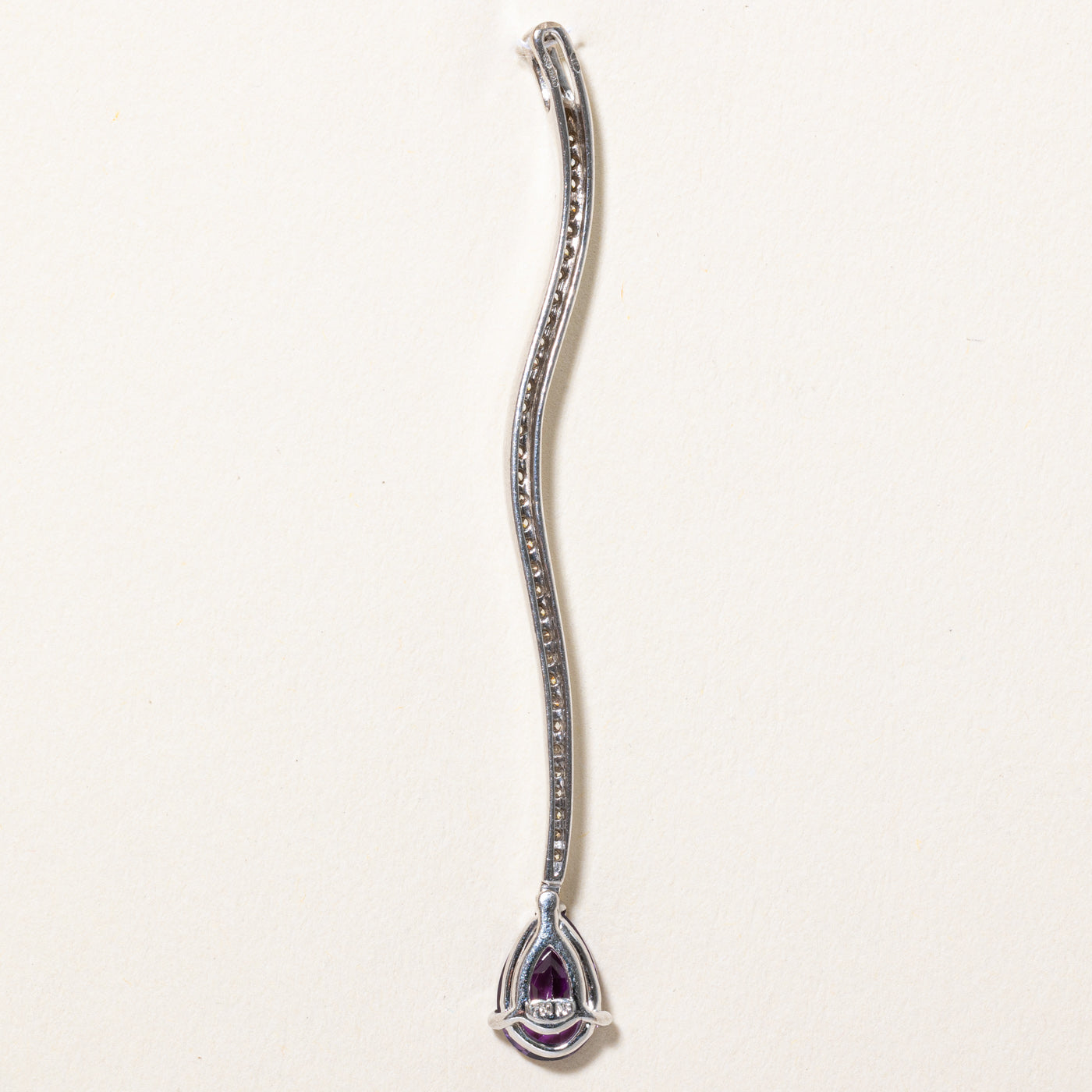 Amethyst & Diamond Drop Pendant | 1.10ct, 0.18ctw |