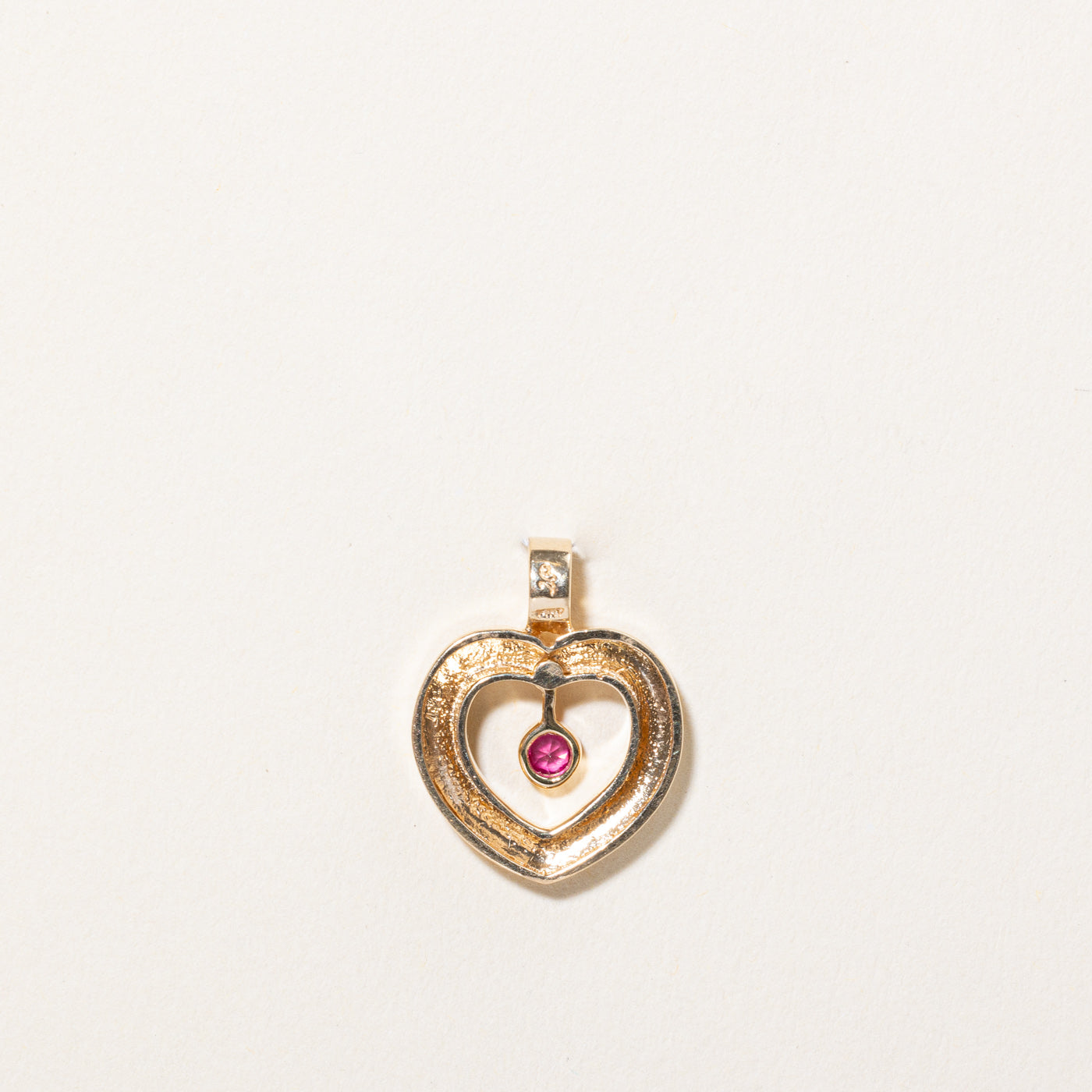 Synthetic Ruby Heart Pendant | 0.13ct |