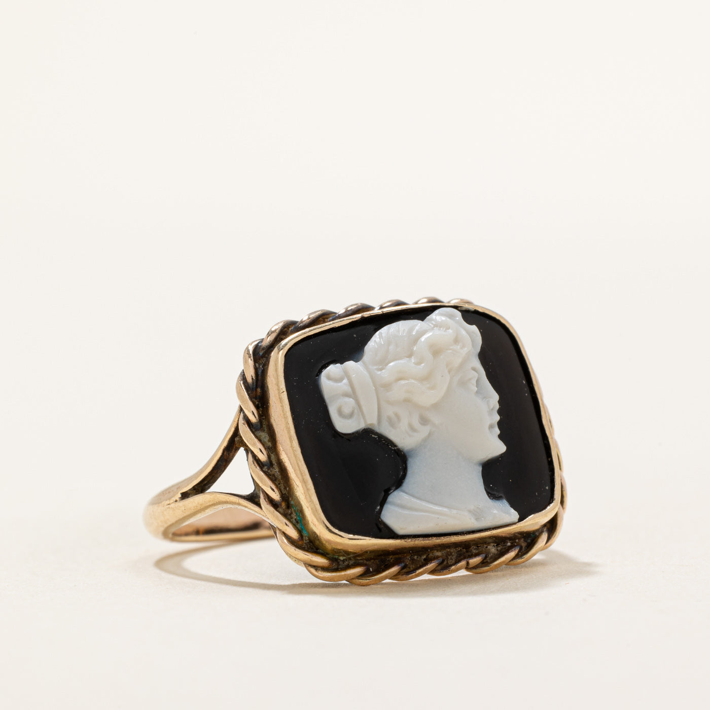 Bague camée en verre et émail | 5,00 ct | Taille 7,5 | 