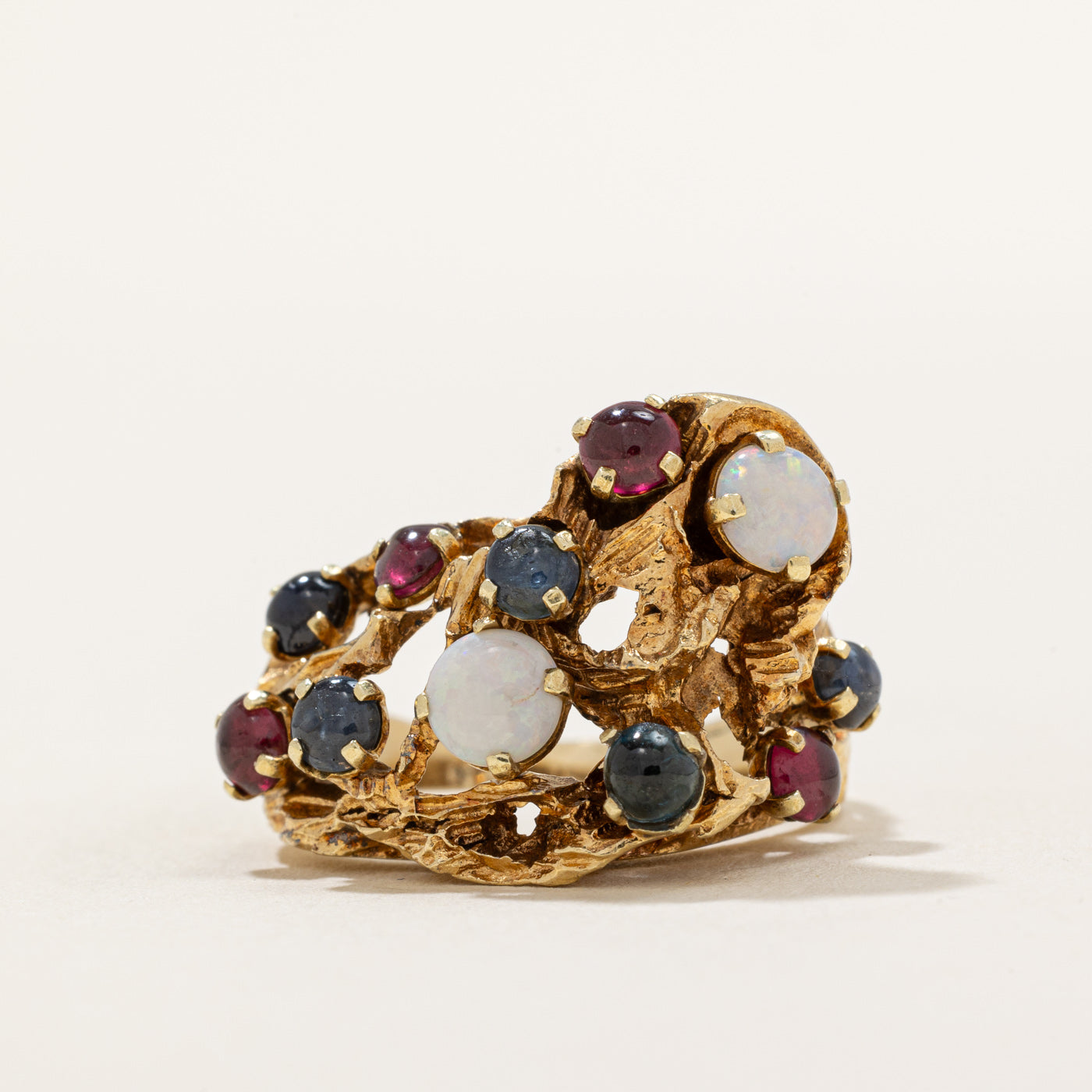 Multi Gemstone Freeform Cocktail Ring | 1.75ctw | SZ 8 |