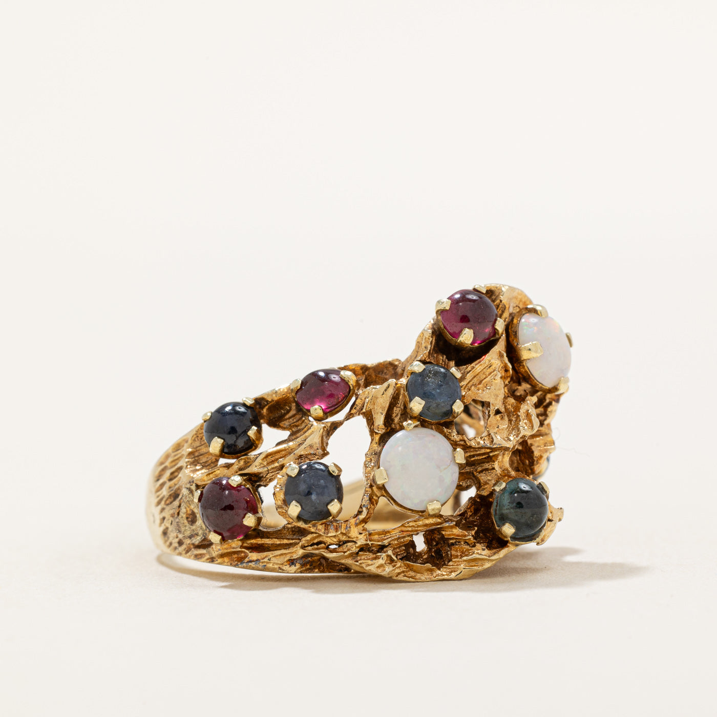 Multi Gemstone Freeform Cocktail Ring | 1.75ctw | SZ 8 |