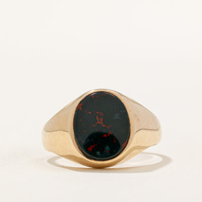 Bloodstone Signet Ring | 2.10ct | SZ 9.75 |