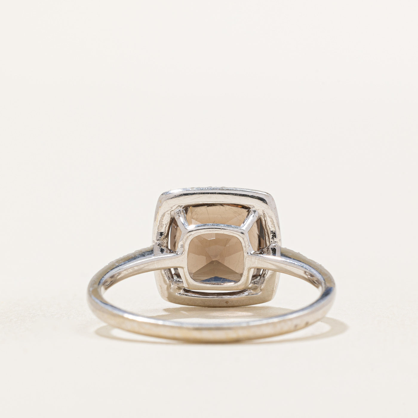 Smoky Quartz & Diamond Halo Ring | 1.70ct, 0.07ctw | SZ 7.25 |