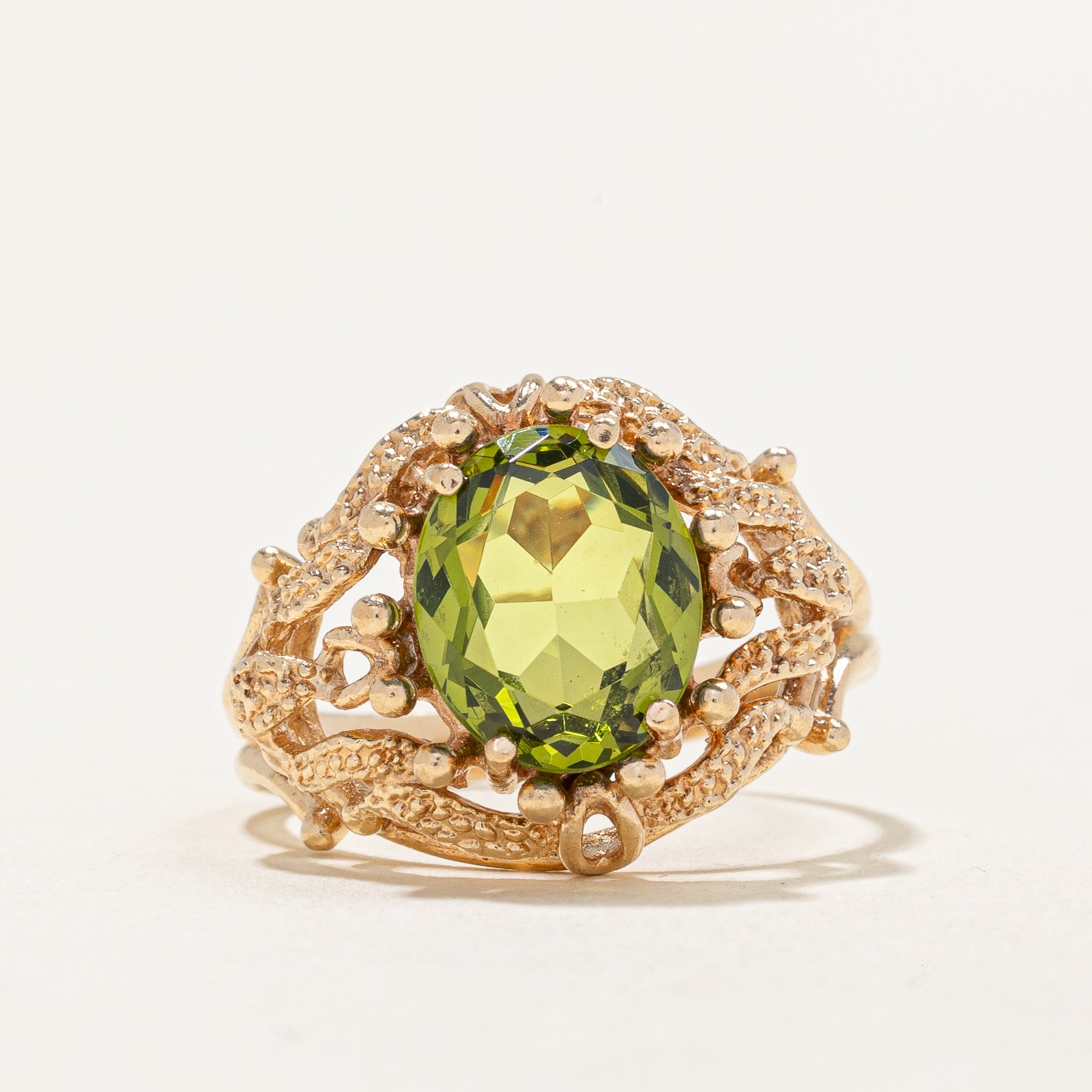 Bague cocktail vintage canadienne en spinelle synthétique | 6,45 ct | Taille 8,75 | 