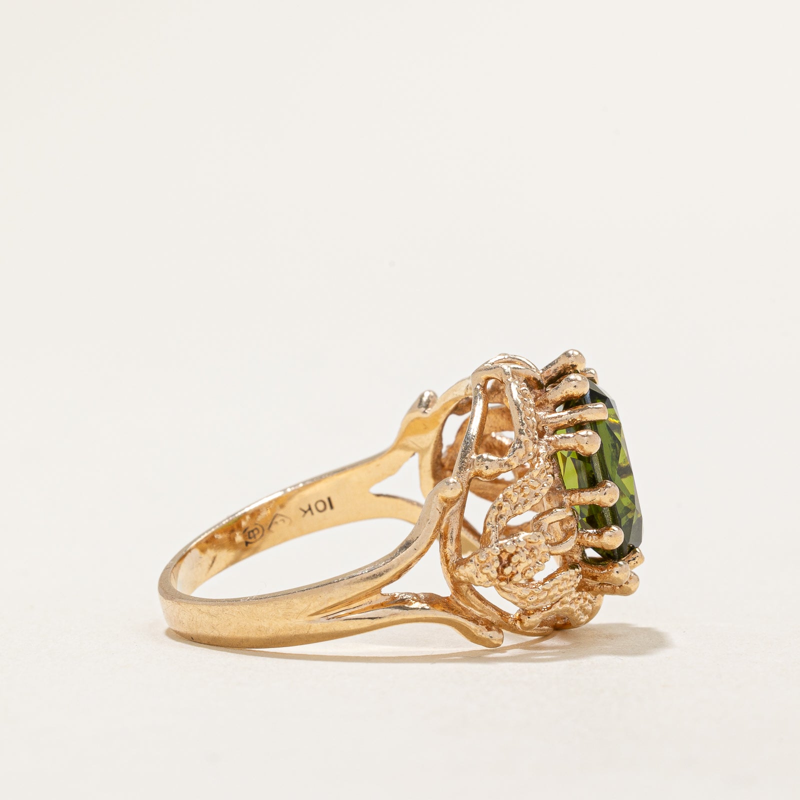 Bague cocktail vintage canadienne en spinelle synthétique | 6,45 ct | Taille 8,75 | 