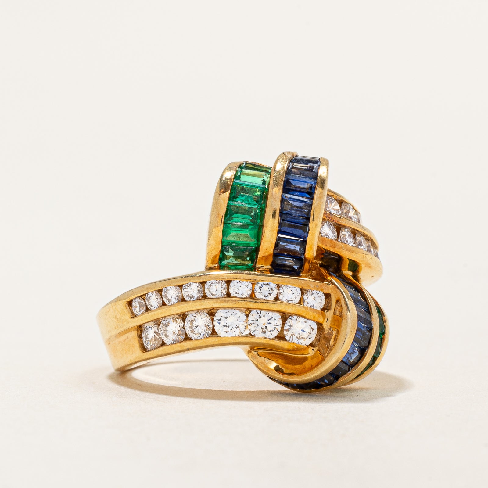 Diamond & Emerald/Sapphire Ring | 1.00ctw | SZ 6.75 |