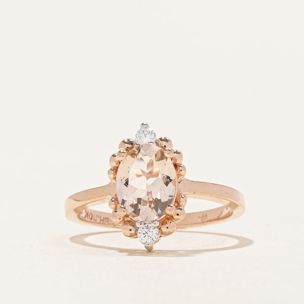 Morganite & Diamond Ring | 0.90ct, 0.07ctw | SZ 5.5 |