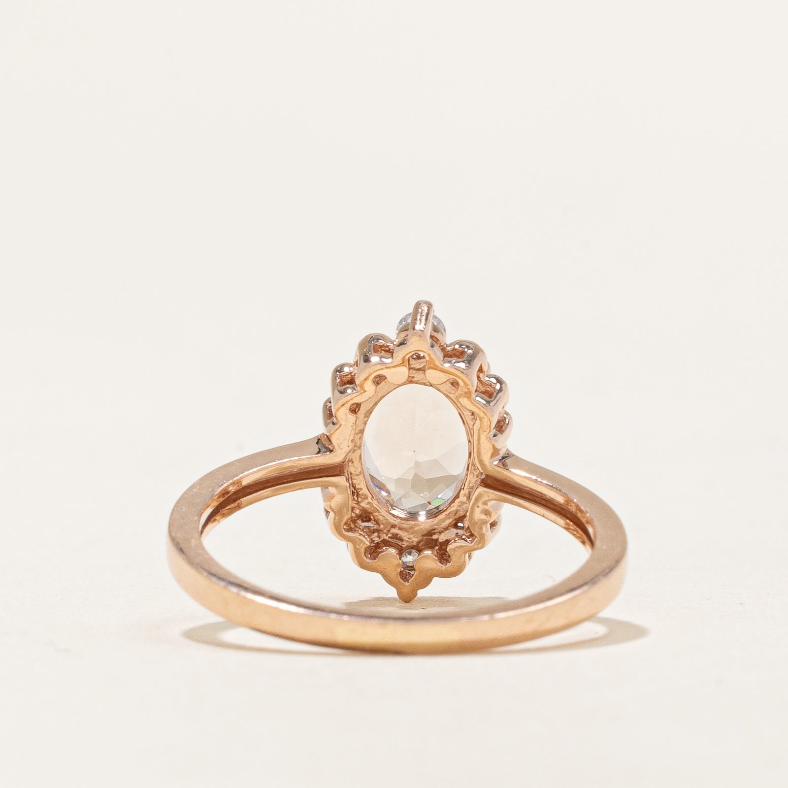 Morganite & Diamond Ring | 0.90ct, 0.07ctw | SZ 5.5 |