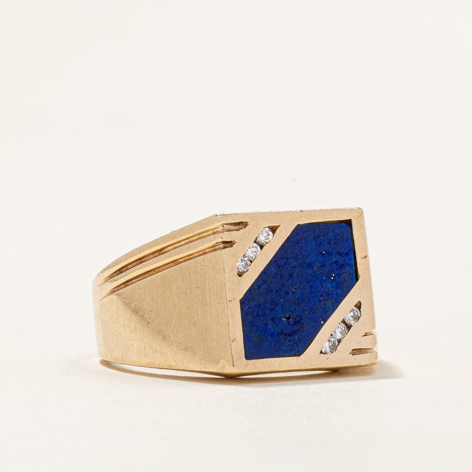 Lapis & Diamond Ring | 2.00ct, 0.09 | SZ 9.75 |