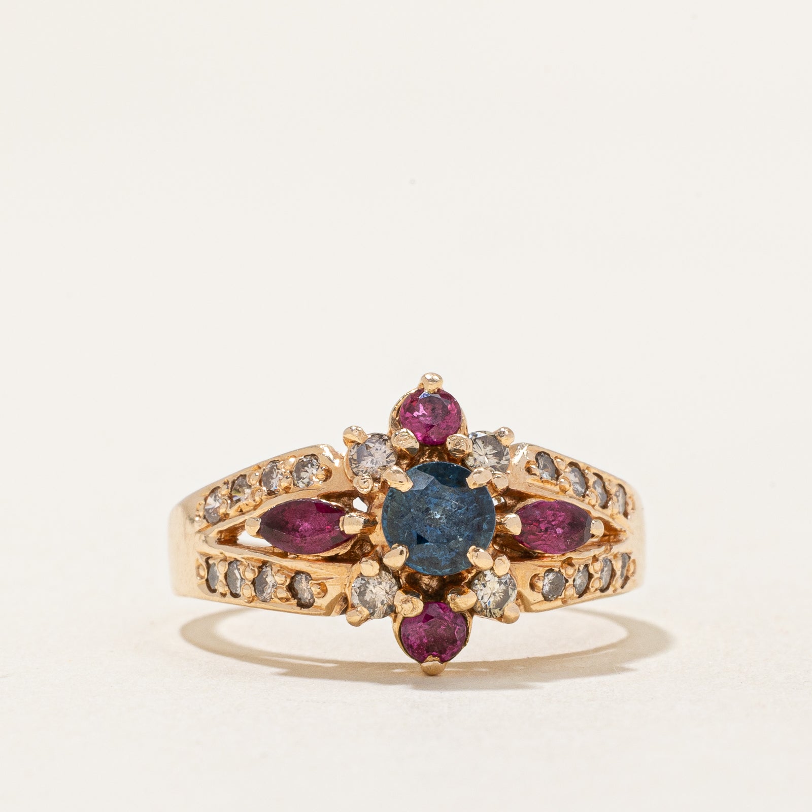 Sapphire, Ruby & Diamond Ring | 0.45ct, 0.32ctw, 0.24ctw | SZ 6.75 |