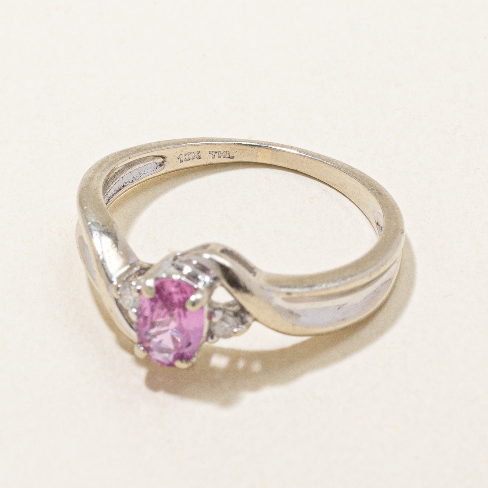 Pink Sapphire & Diamond Ring | 0.42ct, 0.02ctw | SZ 5.75 |