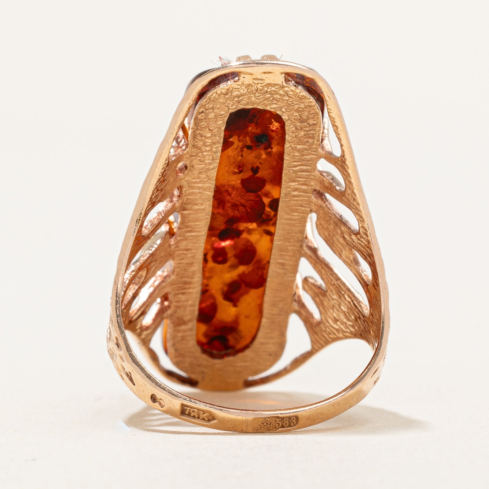 1977 Riga Amber Cocktail Ring | 5.00ct | SZ 6 |