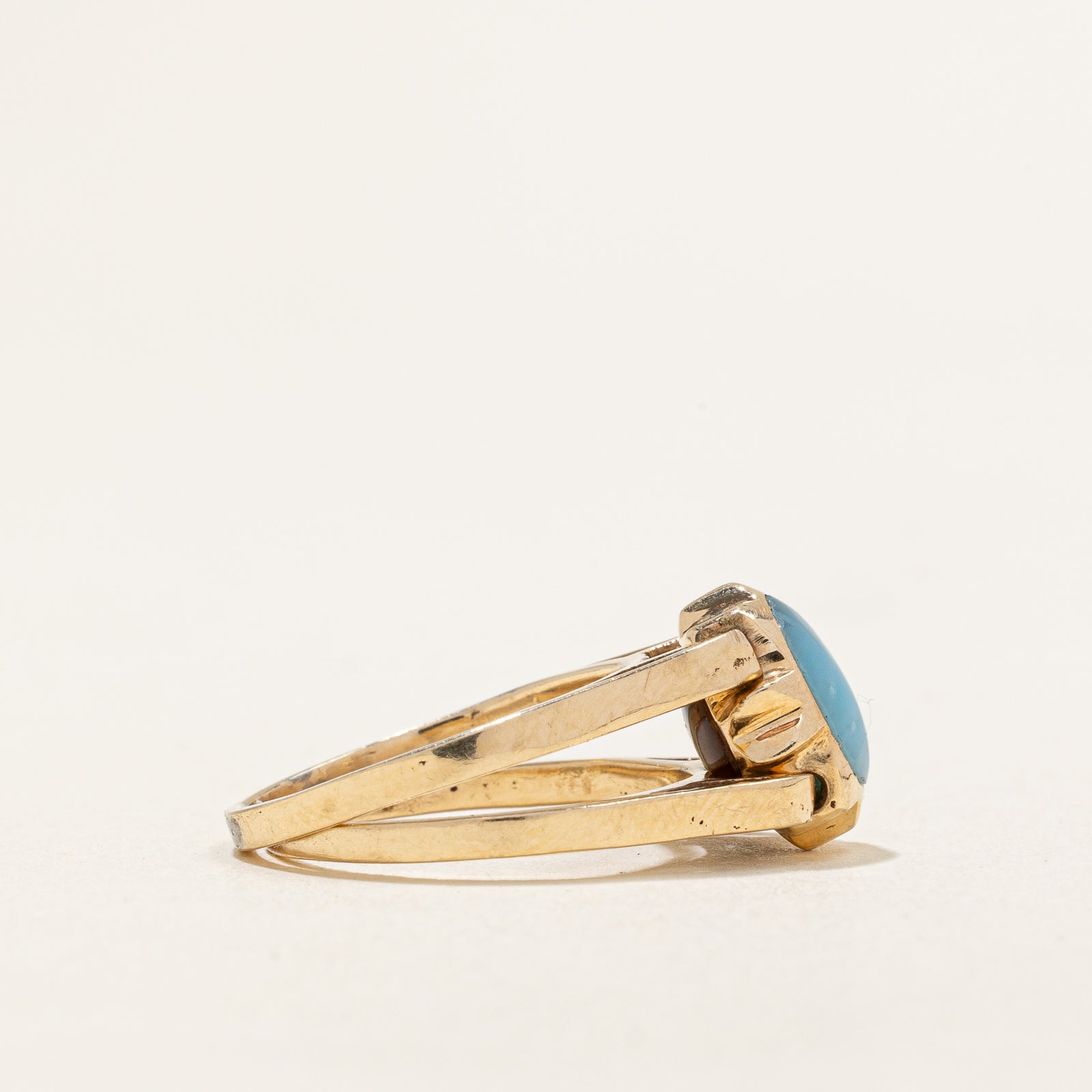 Larimar & Amber Reversible Ring | 0.65ct, 0.30ct | SZ 4 |