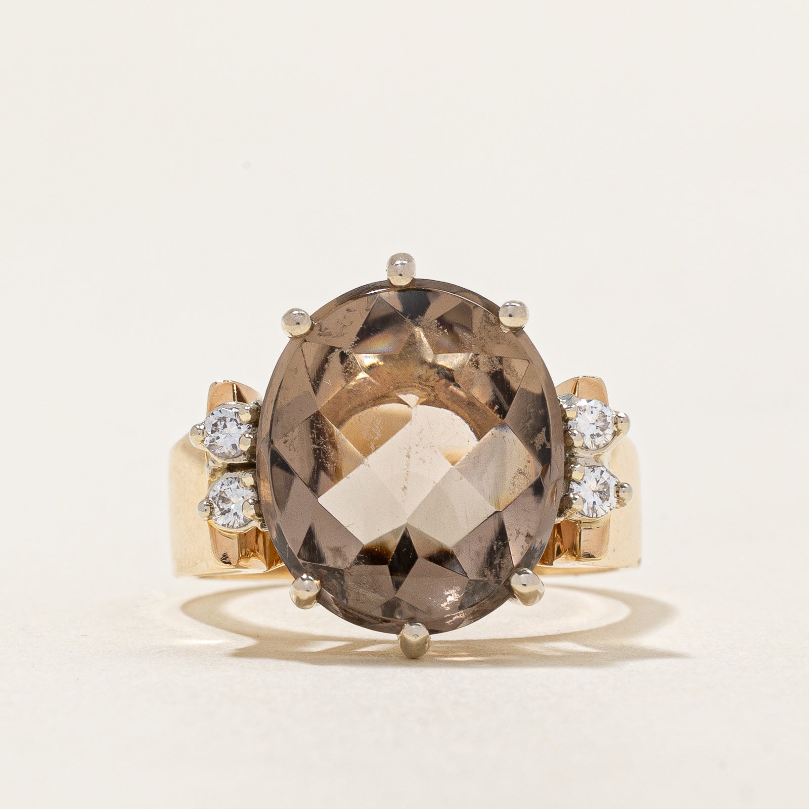 Bague en quartz et diamants | 6,00 ct | Taille 7 | 