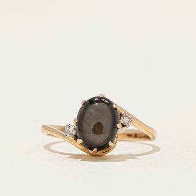 Black Star Sapphire & Diamond Ring | 1.55ct, 0.04ctw | SZ 5.5 |