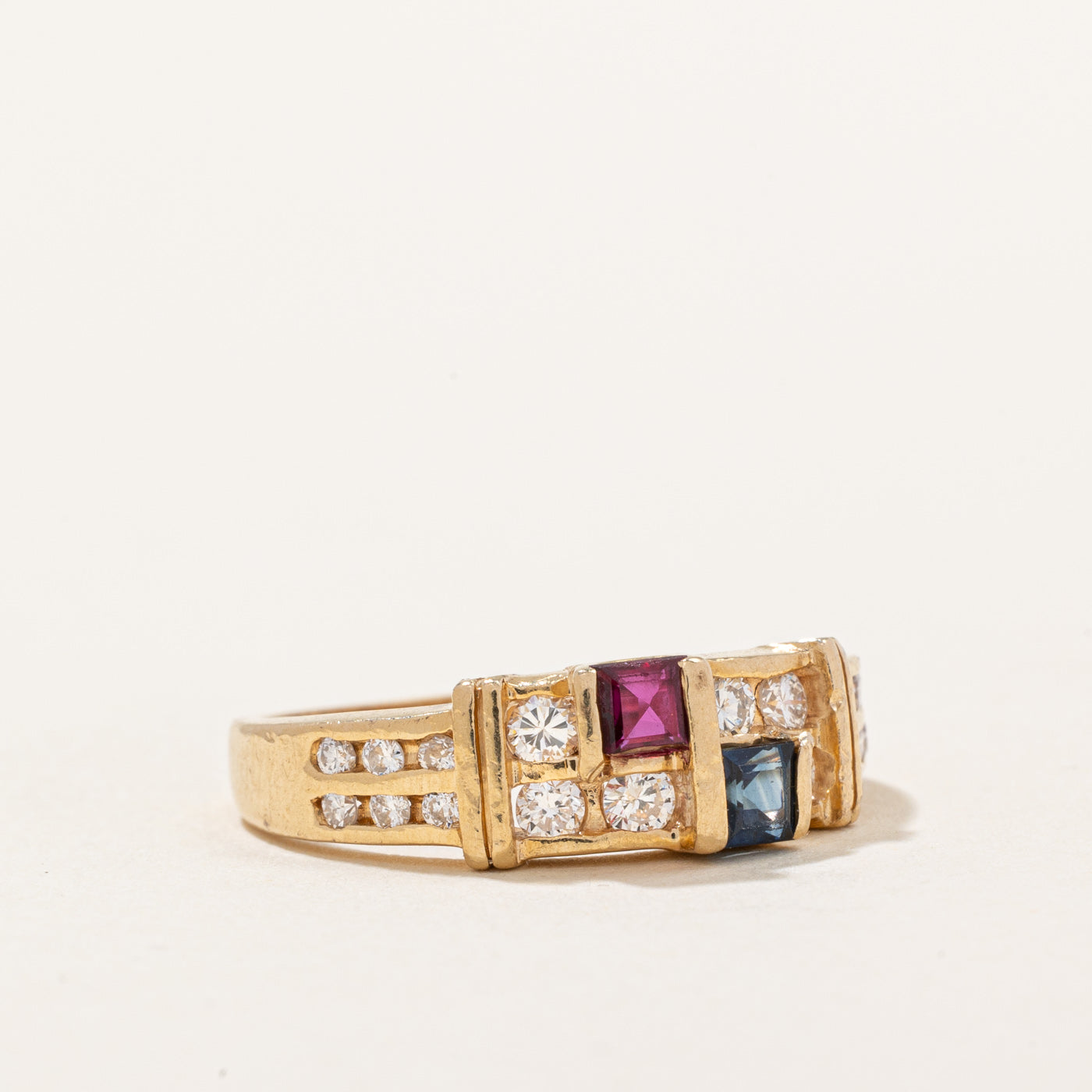 Ruby, Sapphire & Diamond Ring | 0.49ctw | SZ 6.75 |
