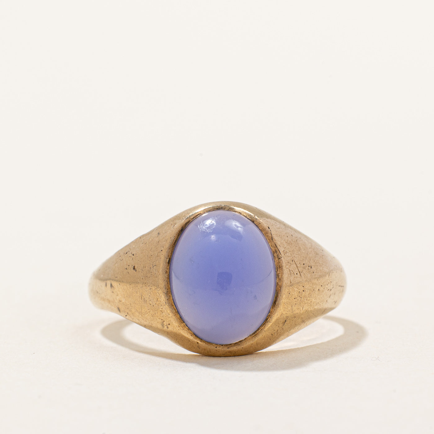 Bague cocktail en agate bleue de Londres 1967 | 2,90 ct | Taille 7,5 | 