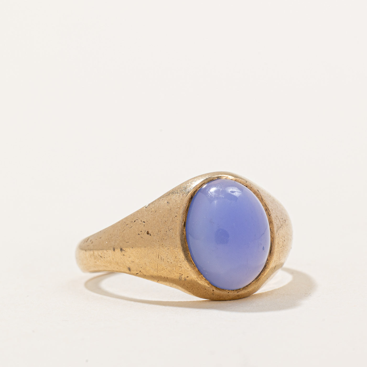 Bague cocktail en agate bleue de Londres 1967 | 2,90 ct | Taille 7,5 | 