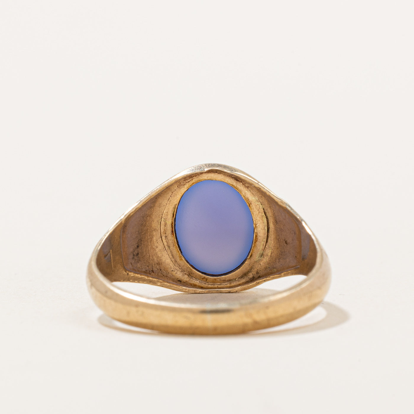Bague cocktail en agate bleue de Londres 1967 | 2,90 ct | Taille 7,5 | 