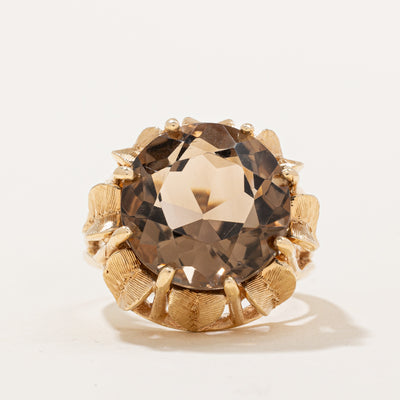 Smoky Quartz Cocktail Ring | 9.00ct | SZ 6.5 |