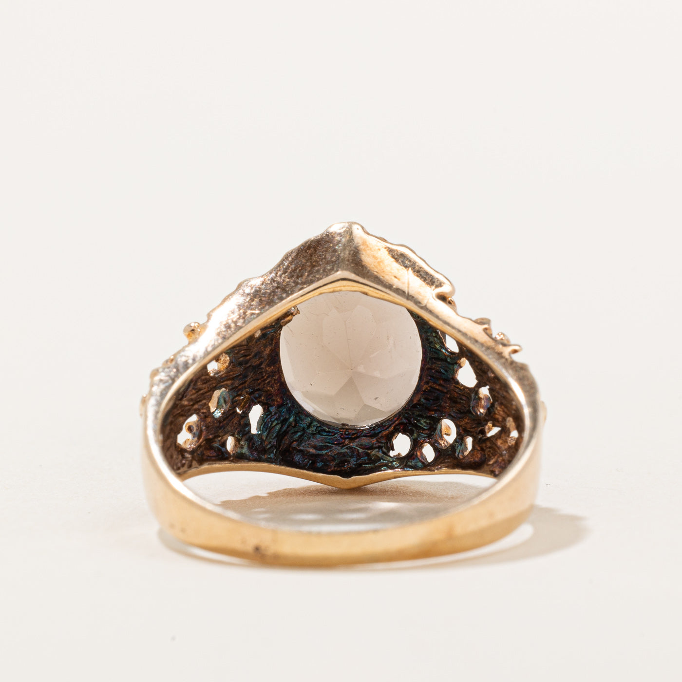 1972 London Smoky Quartz Cocktail Ring | 3.50ct | SZ 8.5 |