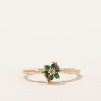 Emerald & Diamond Ring | 0.10ctw, 0.02ct | SZ 6.75 |