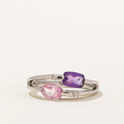 Multi Gemstones Bypass Ring | 0.81ctw | SZ 5.25 |