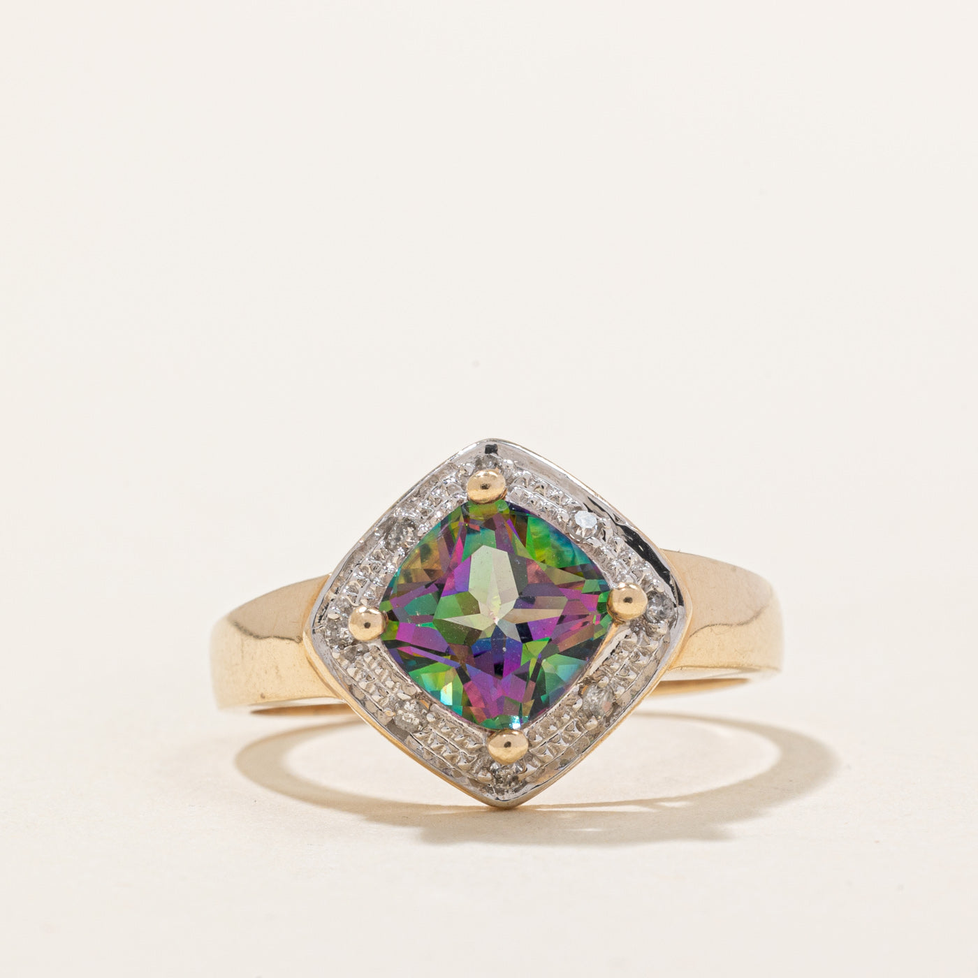 Mystic Topaz & Diamond Cocktail Ring | 1.40ct, 0.04ctw | SZ 7 |